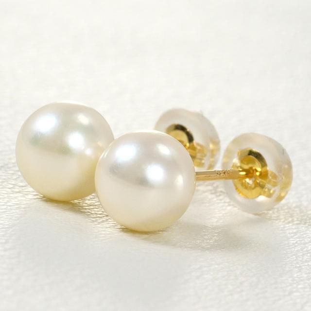 K18 18金 YG 黄色ゴールド ピアス パール 総掛け目約0.8g 宝飾品 中古