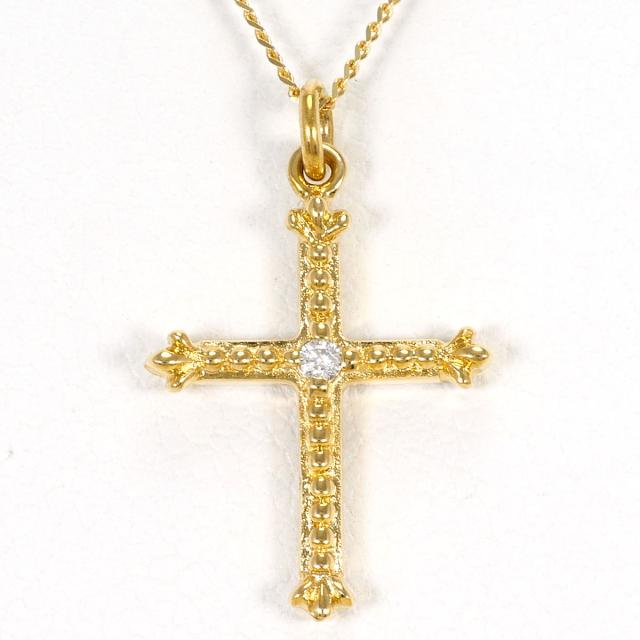 【通常価格より10%OFF】K18 18金 YG イエローゴールド ネックレス ダイヤ 総重量約1.7g 約45cm ジュエリー 中古