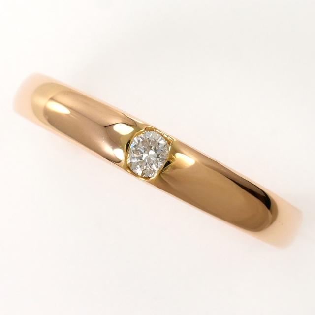 K18 18金 PG ピンクゴールド リング・指輪 10号 ダイヤ 0.07ct 総重量約2.5g ジュエリー 中古