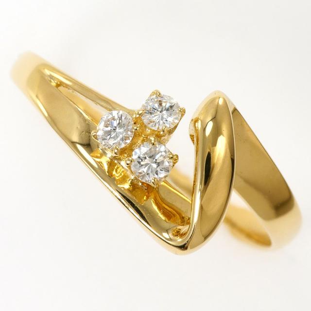 K18 18金 YG イエローゴールド リング・指輪 10.5号 ダイヤ 0.13ct 総 