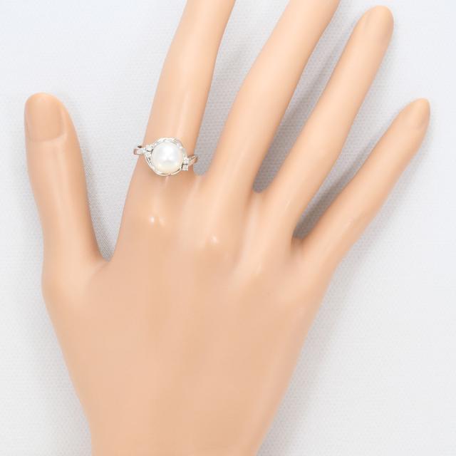 PT900 プラチナ リング・指輪 11号 パール ダイヤ 総重量約5.6g ジュエリー 中古_4