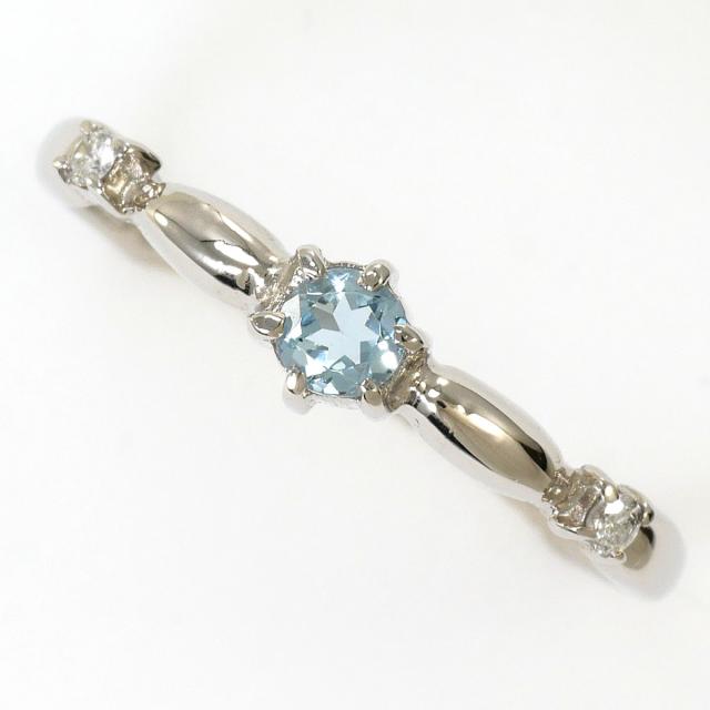 ヴィスアヴィス PT900 プラチナ リング・指輪 10.5号 アクアマリン ダイヤ 総重量約2.0g ジュエリー 中古