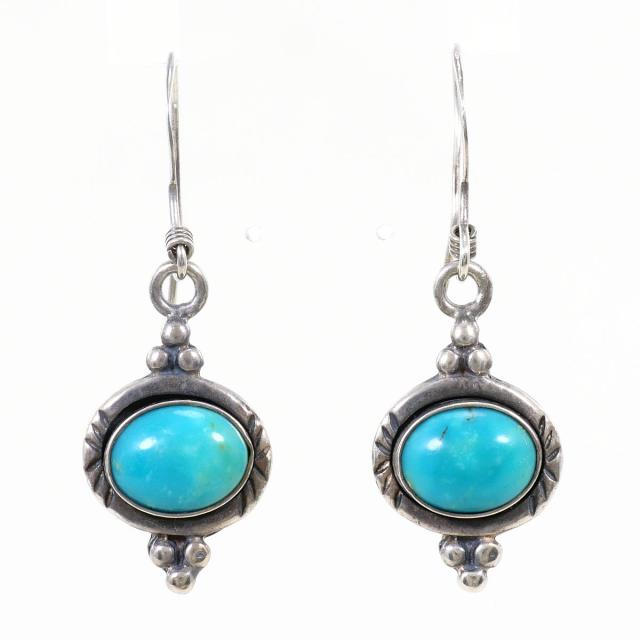 【通常価格より10%OFF】シルバー ピアス ターコイズ 総重量約4.9g ジュエリー 中古
