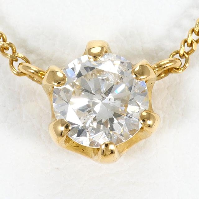 K18 18金 YG イエローゴールド ネックレス ダイヤ 0.41ct 鑑別書 総 