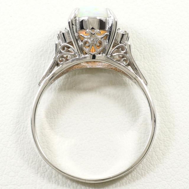 PT900 プラチナ リング・指輪 17号 オパール 1.46ct ダイヤ 0.09ct 総重量約4.9g ジュエリー 中古_2