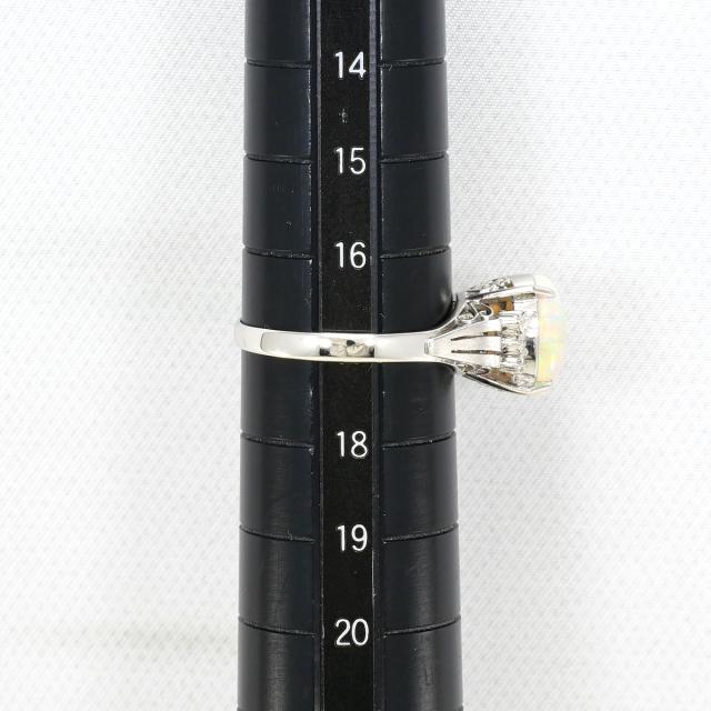 PT900 プラチナ リング・指輪 17号 オパール 1.46ct ダイヤ 0.09ct 総重量約4.9g ジュエリー 中古_7