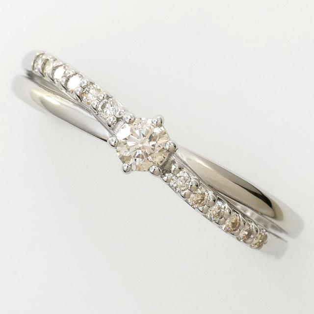 PT900 プラチナ リング・指輪 12.5号 ダイヤ 0.18ct 総重量約1.9g ジュエリー 中古