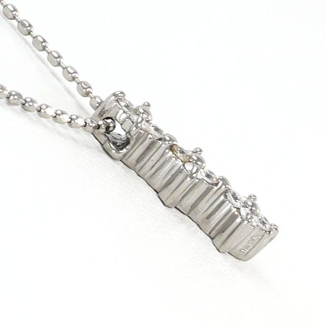 K18 18金 WG ホワイトゴールド ネックレス ダイヤ 0.12ct 総重量約1.8g 約40cm ジュエリー 中古_1