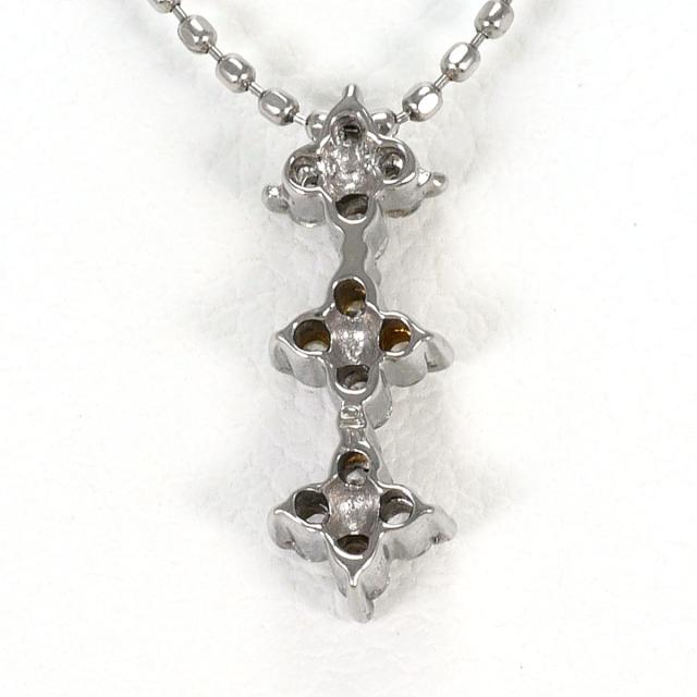 K18 18金 WG ホワイトゴールド ネックレス ダイヤ 0.12ct 総重量約1.8g 約40cm ジュエリー 中古_2