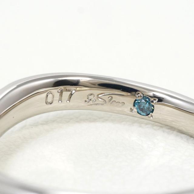 PT1000 プラチナ リング・指輪 11号 ダイヤ 0.17ct ブルーダイヤ 総重量約4.0g ジュエリー 中古_3