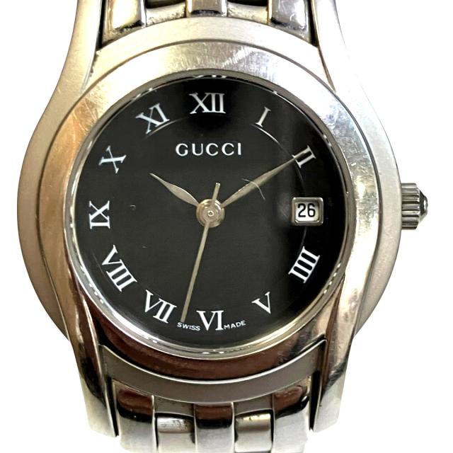 グッチ 腕時計 総重量約63g SS SS クオーツ ブラック文字盤 5500L レディース 【中古】
