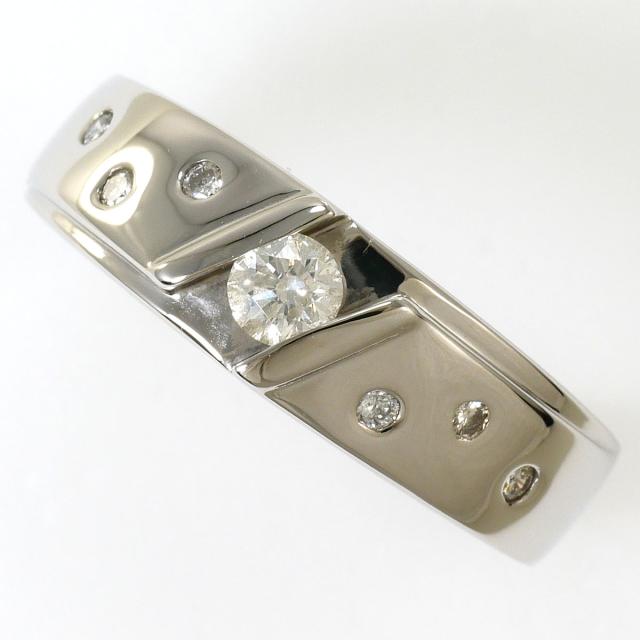 PT900 プラチナ リング・指輪 11号 ダイヤ 0.20ct 総重量約4.1g ジュエリー 中古