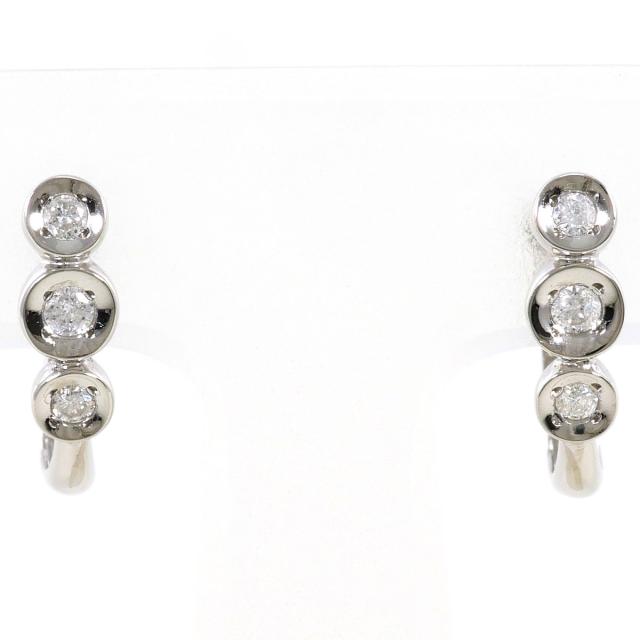 PT850 プラチナ ピアス ダイヤ 0.10ct 総重量約2.3g ジュエリー 中古