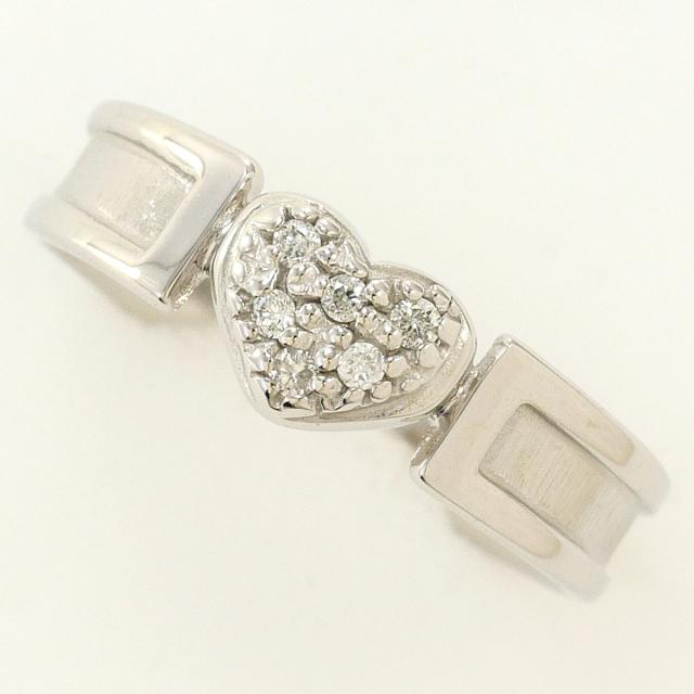 K10 10金 WG 白いことゴールド 輪っか・指環 1号 時刻表 総掛け目約1.3g 宝飾品 中古