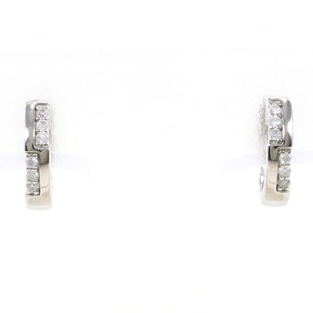K10 10金 WG ホワイトゴールド ピアス ダイヤ 総重量約1.5g ジュエリー 中古