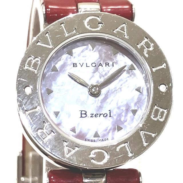 ブルガリ ブルガリブルガリ 腕時計 総重量約26.8g SS 本革 クオーツ ピンクシェル文字盤 BZ22S　 レディース 【中古】