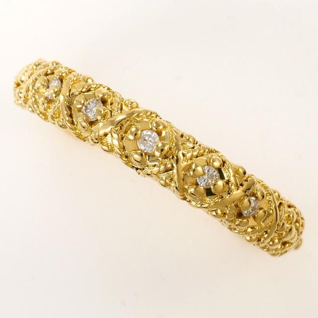 【通常価格より5%OFF】K18 18金 YG イエローゴールド リング・指輪 10号 ダイヤ 0.05ct 総重量約2.7g ジュエリー 中古