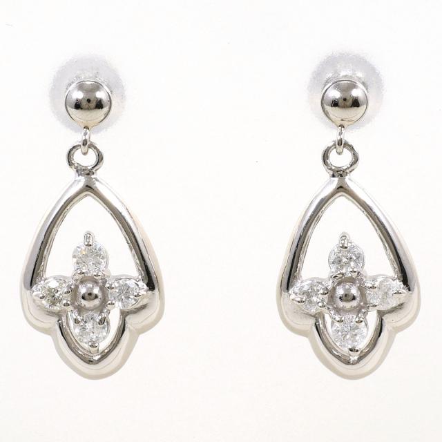 【通常価格より5%OFF】PT850 プラチナ ピアス ダイヤ 0.14ct 総重量約2.8g ジュエリー 中古