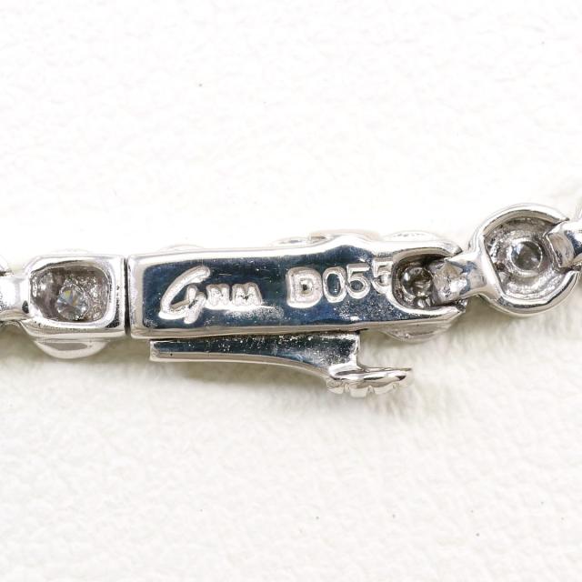 K14 14金 WG ホワイトゴールド ブレスレット ダイヤ 0.55ct カード鑑別書 総重量約9.3g 約17.5cm ジュエリー 中古_3