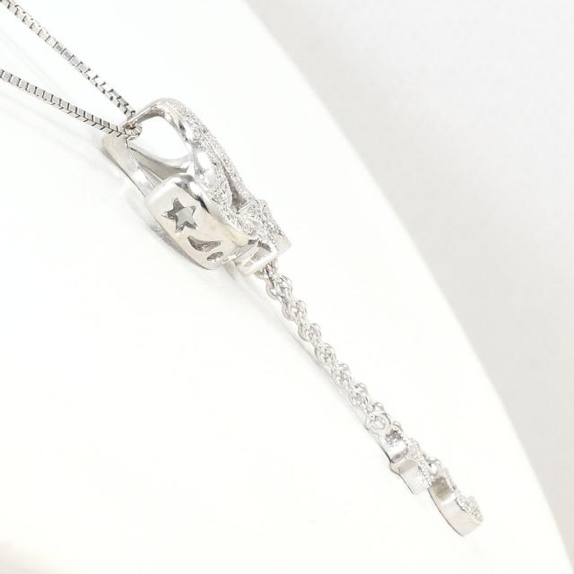 K18 18金 WG ホワイトゴールド ネックレス ダイヤ 0.16ct 鑑別書 総重量約6.8g 約45cm ジュエリー 中古_1
