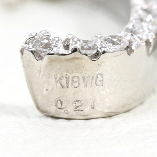 K18 18金 WG ホワイトゴールド ネックレス ダイヤ 0.21ct 鑑別書 総重量約3.5g 約40cm ジュエリー 中古_3