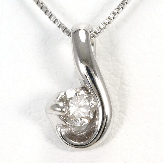 【通常価格より5%OFF】K10 10金 WG ホワイトゴールド ネックレス ダイヤ 0.07ct 総重量約1.1g 約40cm ジュエリー 中古 20,100円