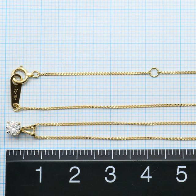 K14 14金 YG イエローゴールド K18 18金 YG イエローゴールド ネックレス ジルコニア 総重量約1.5g 約40cm ジュエリー 中古_3