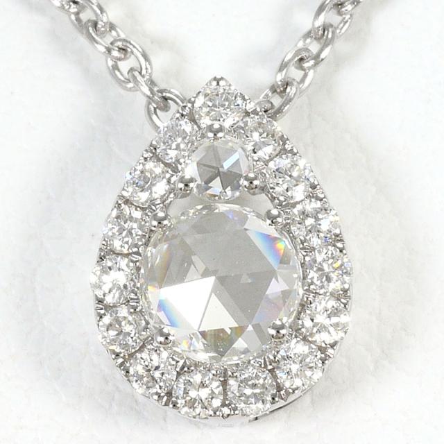 K18 18金 WG ホワイトゴールド ネックレス ダイヤ 0.37ct 鑑定書 総重量約3.0g 約45cm ジュエリー 中古