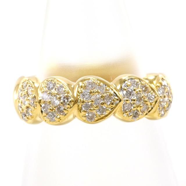 K18 18金 YG イエローゴールド リング・指輪 12号 ダイヤ 0.40ct 鑑別書 総重量約4.9g ジュエリー 中古