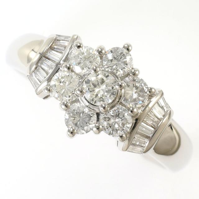 PT900 プラチナ リング・指輪 16号 ダイヤ 1.00ct 鑑別書 総重量約6.4g ジュエリー 中古