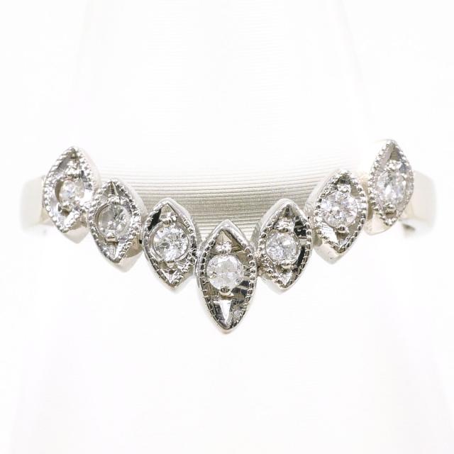 PT900 プラチナ リング・指輪 7.5号 ダイヤ 0.10ct 総重量約1.9g ジュエリー 中古