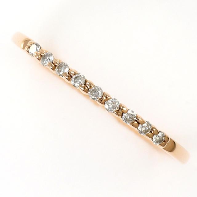 【通常価格より5%OFF】ヨンドシー K10 10金 PG ピンクゴールド リング・指輪 8号 ダイヤ 総重量約0.9g ジュエリー 中古