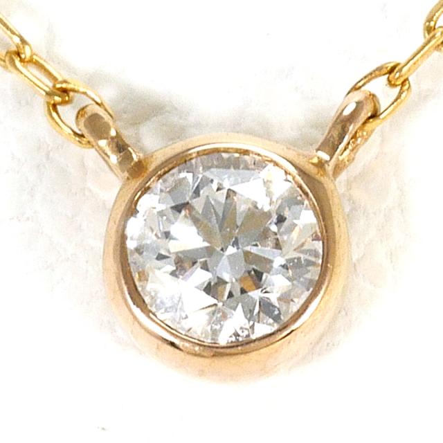 【通常価格より5%OFF】エテ K18 18金 PG ピンクゴールド ネックレス ダイヤ 0.1ct 総重量約1.0g 約40cm ジュエリー 中古