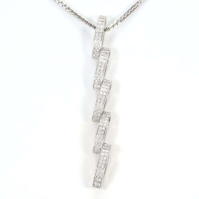 【通常価格より5%OFF】K18 18金 WG ホワイトゴールド ネックレス ダイヤ 0.53ct 鑑別書 総重量約14.8g 約50cm ジュエリー 中古