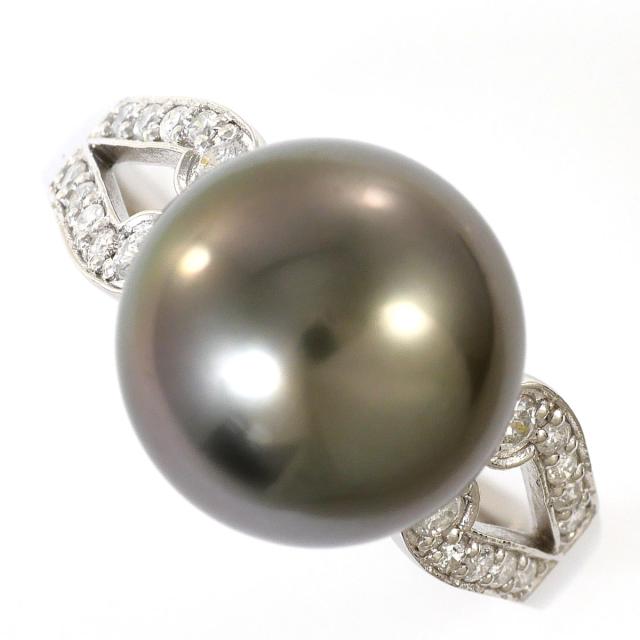 【通常価格より10%OFF】PT900 プラチナ リング・指輪 12.5号 パール ダイヤ 0.18ct 総重量約5.1g ジュエリー 中古