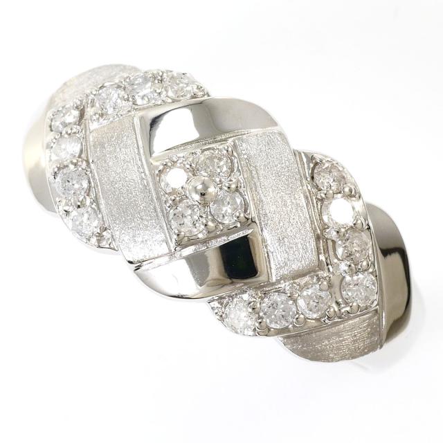 【通常価格より5%OFF】PT1000 プラチナ リング・指輪 18.5号 ダイヤ 0.39ct 鑑別書 総重量約6.9g ジュエリー 中古