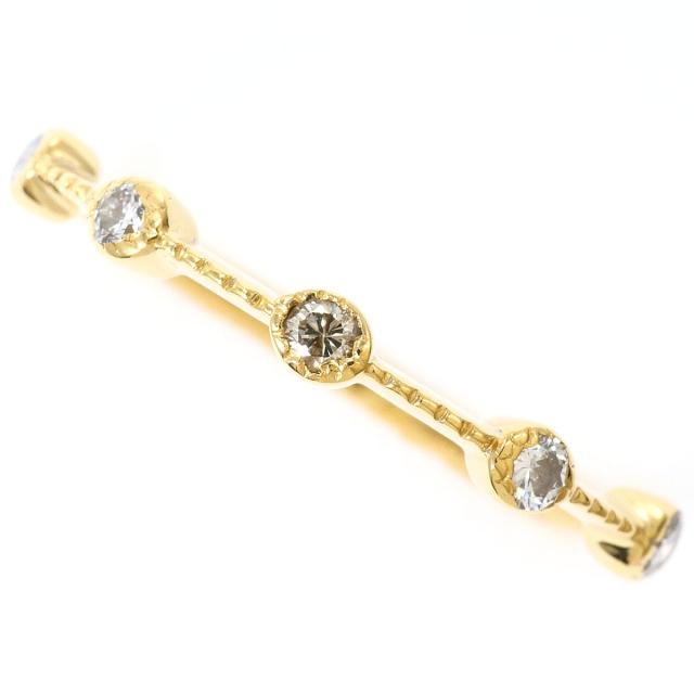 K18 18金 YG イエローゴールド リング・指輪 10号 ダイヤ 0.15ct 総重量約1.1g ジュエリー 中古