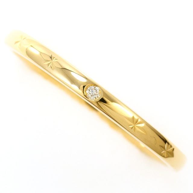 K18 18金 YG イエローゴールド リング・指輪 9.5号 ダイヤ 総重量約1.4g ジュエリー 中古