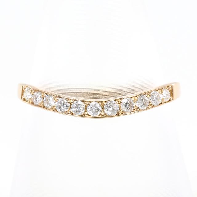K18 18金 PG ピンクゴールド リング・指輪 12号 ダイヤ 0.20ct 総重量約1.0g ジュエリー 中古
