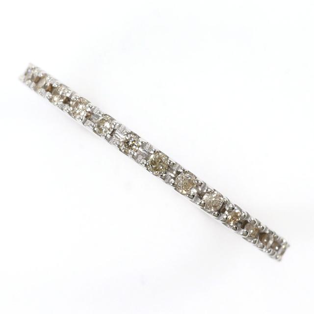 K18 18金 WG ホワイトゴールド リング・指輪 7号 ダイヤ 0.20ct 総重量約1.1g ジュエリー 中古