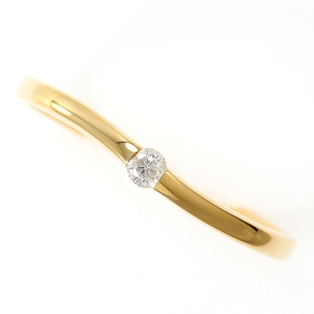 K18 18金 YG イエローゴールド リング・指輪 15号 ダイヤ 0.05ct 総重量約1.4g ジュエリー 中古