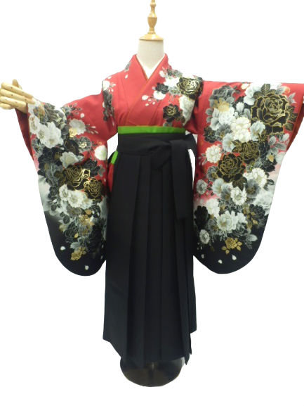 【期間限定割引】往復送料無料 全部揃って安心 レンタル 小学生 大学生 卒業式 袴 レンタル 袴 卒業式袴セット 小学生 袴女児 女の子 小学生 袴 セット 小学生 卒業式 袴 レンタル 女の子 小学校 卒業式 着物 赤地 バラ 柄No.331