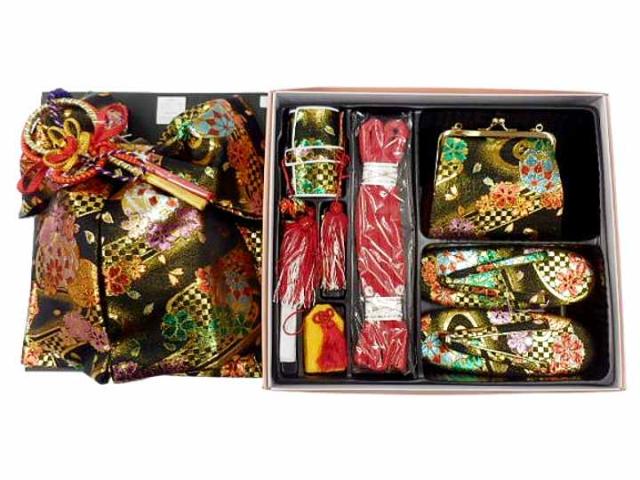 七五三 帯 はこせこ 7点 セット 絵羽柄 結び帯 7歳 七