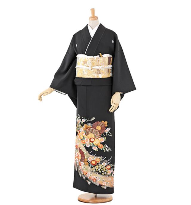 往復送料無料 2泊3日 レンタル 黒留袖 レンタル Mワイド サイズ No.0219