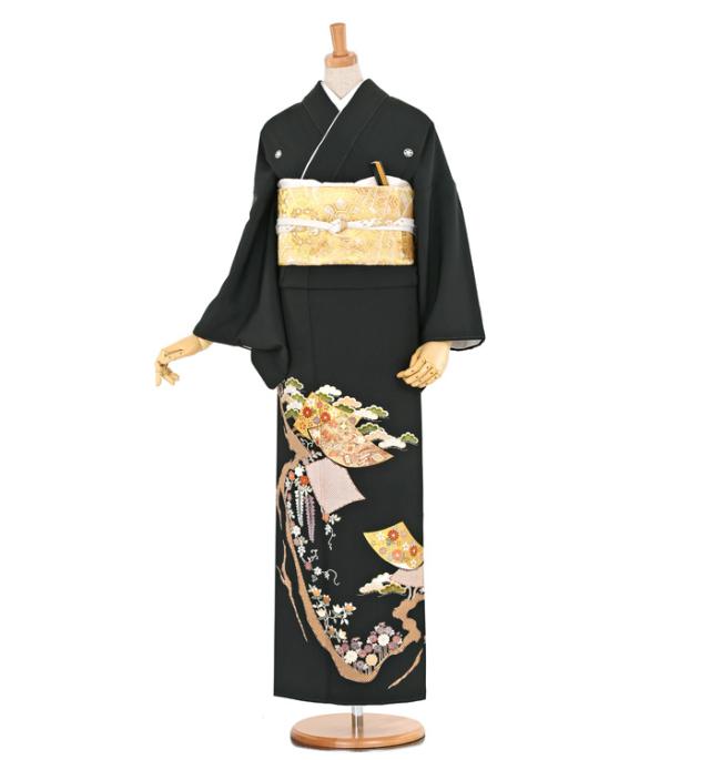 往復送料無料 2泊3日 レンタル 黒留袖 レンタル Lサイズ No.0407