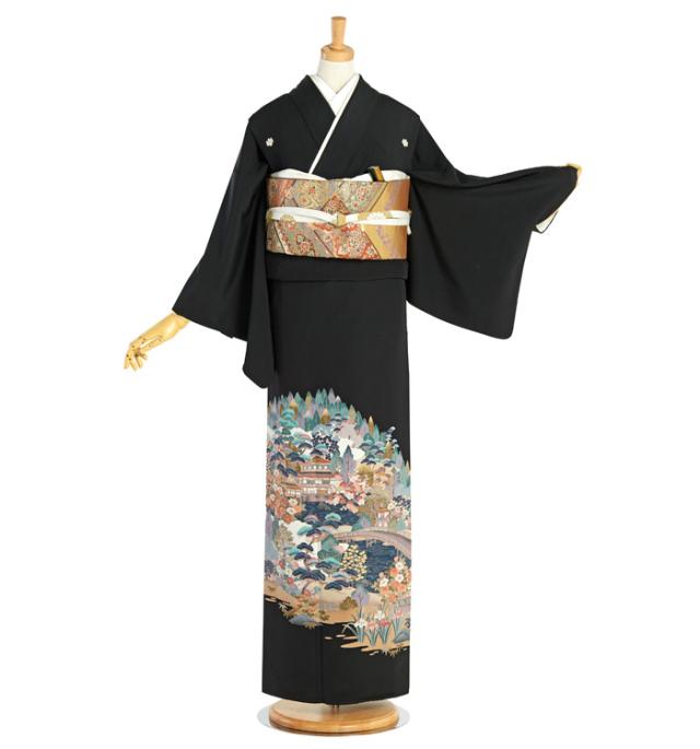 往復送料無料 2泊3日 レンタル 黒留袖 レンタル Mサイズ No.1881