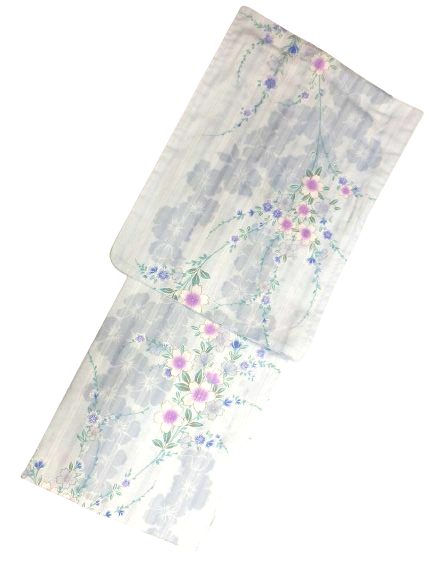 仕立て上がり浴衣 浴衣 プレタ 対応身長 155ｃｍ-168ｃｍ 変わり織 綿 水色地 枝垂れ桜 柄 No.2416 セットにするとさらにお得！！の通販は 5,280円