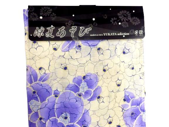 浴衣 綿絽 対応身長 155cm-168cm 綿絽織白地ラチニア柄No.2448