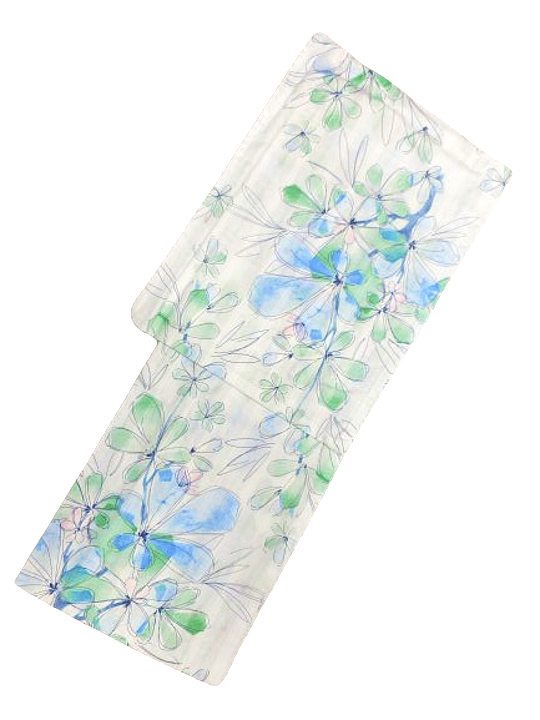 仕立て上がり浴衣 浴衣 プレタ 対応身長 155ｃｍ-168ｃｍ 変わり織り 白地 ペチュニア 柄 No.2570 セットにするとさらにお得！！の通販は 5,280円