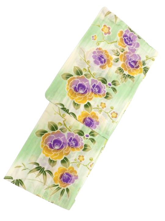 仕立て上がり浴衣 浴衣 プレタ 対応身長 155ｃｍ-168ｃｍ 変わり織り クリーム地 バラ 柄 No.2577 セットにするとさらにお得！！の通販は 5,280円